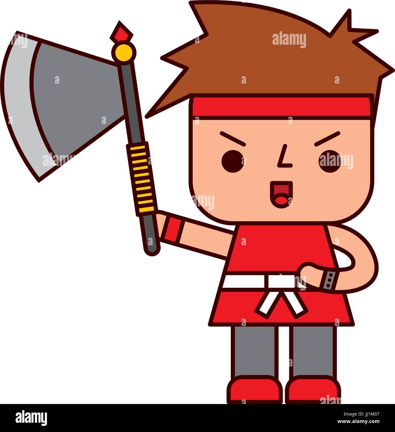 Avatar of a video game warrior with ax vector illustration design Stock ...