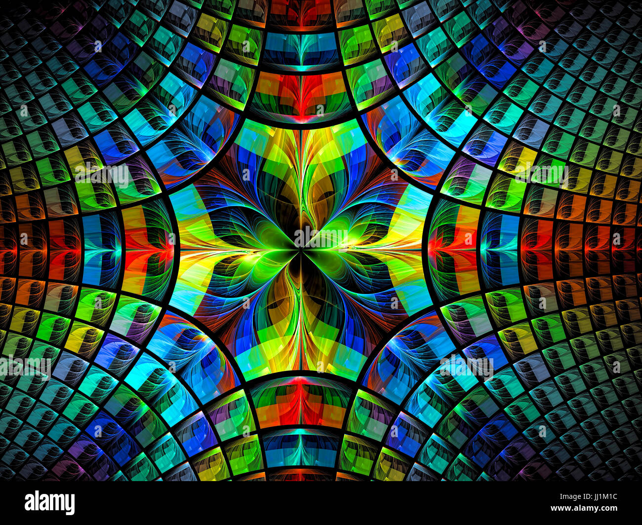Bright kaleidoscope - abstract digitally generated image Stock Photo