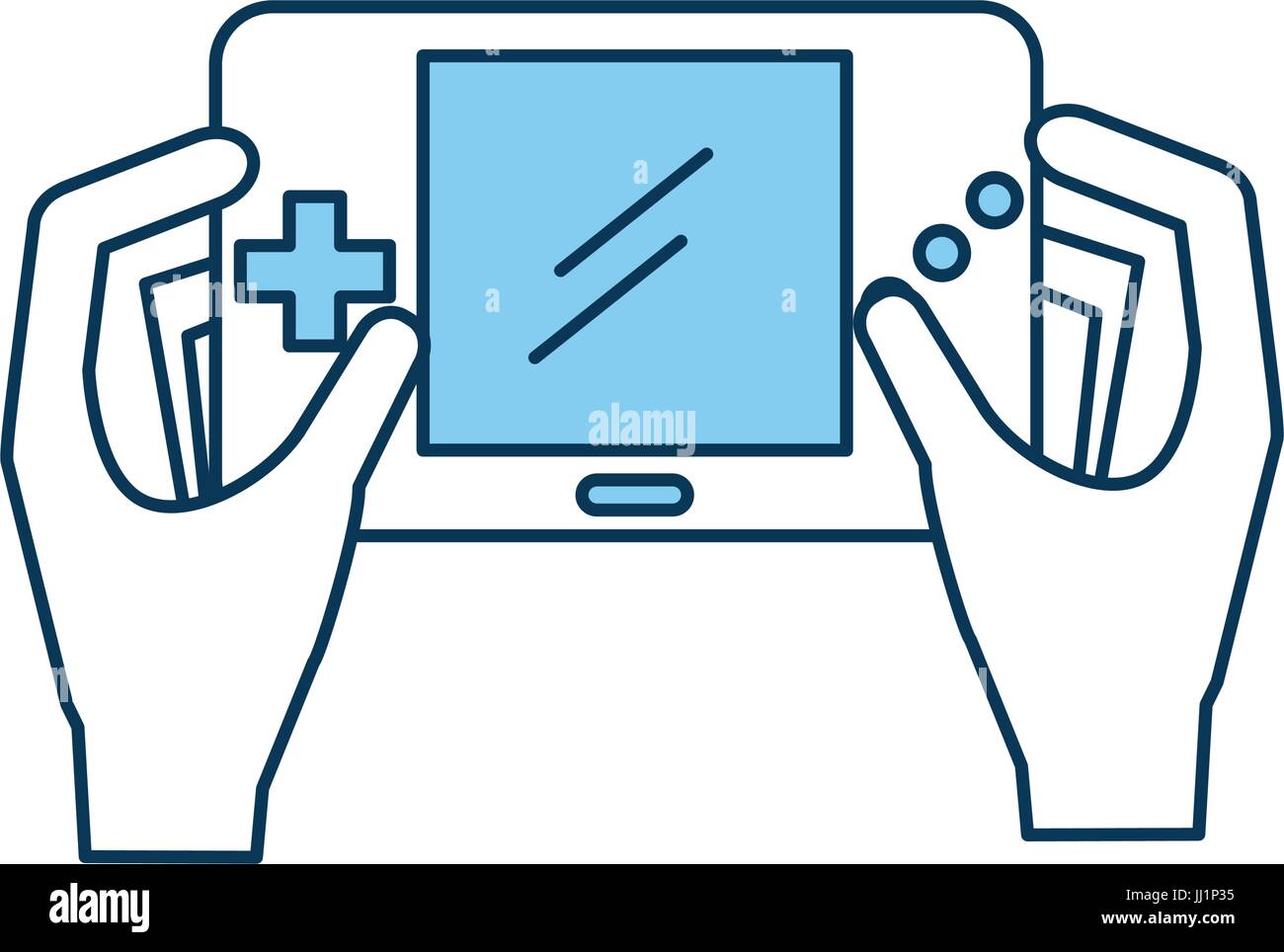 hands user with Portable video game console Stock Vector Image & Art ...