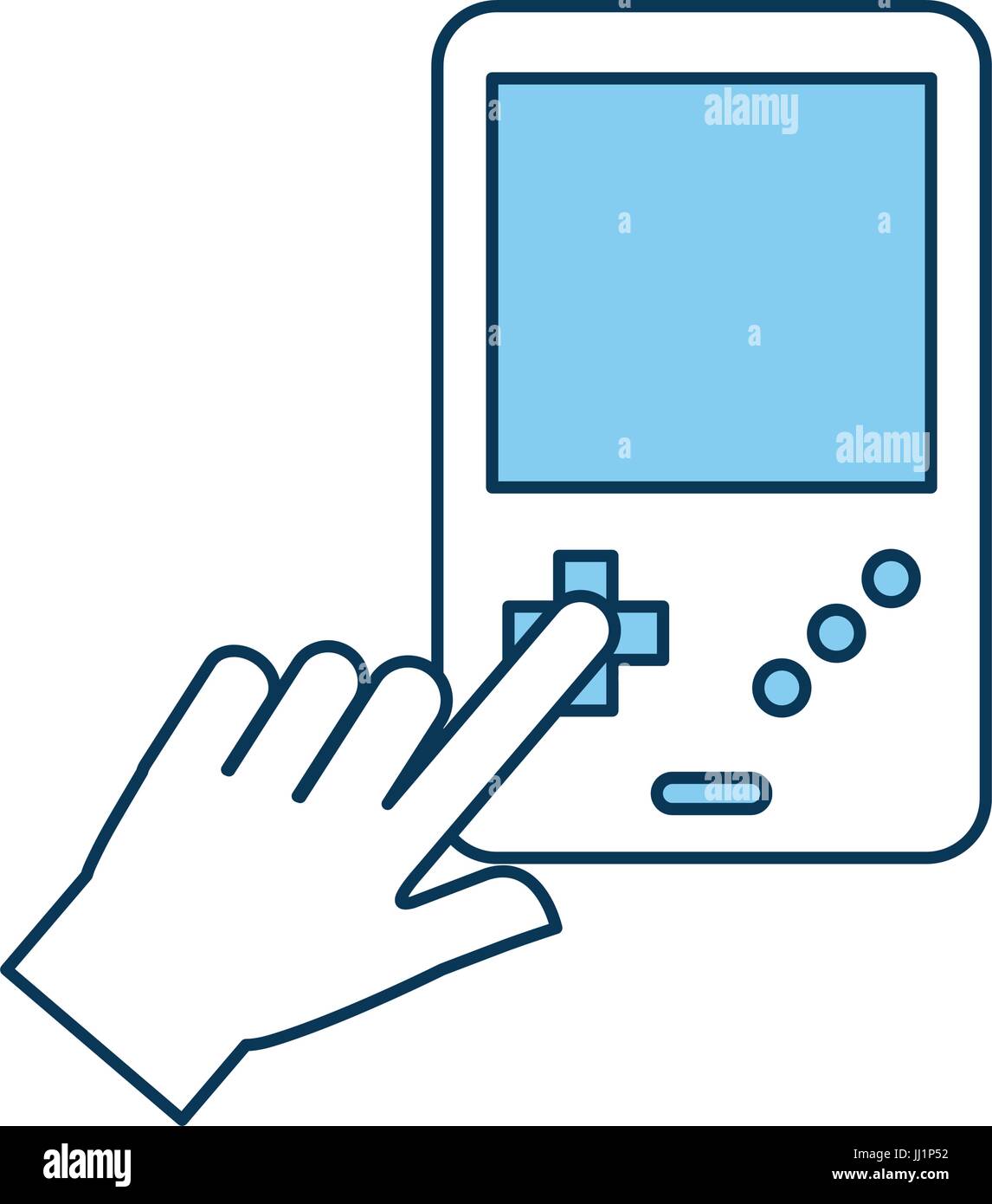 hands user with Portable video game console Stock Vector Image & Art ...