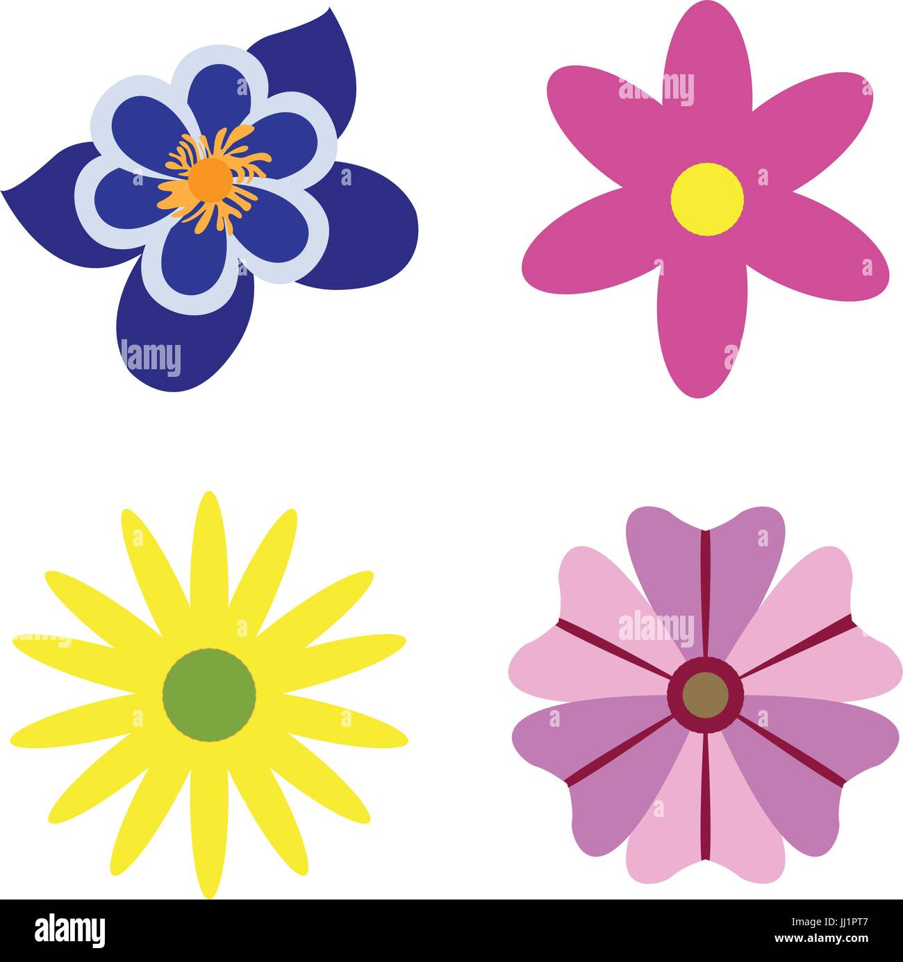 Set of flowers Stock Vector Image & Art - Alamy