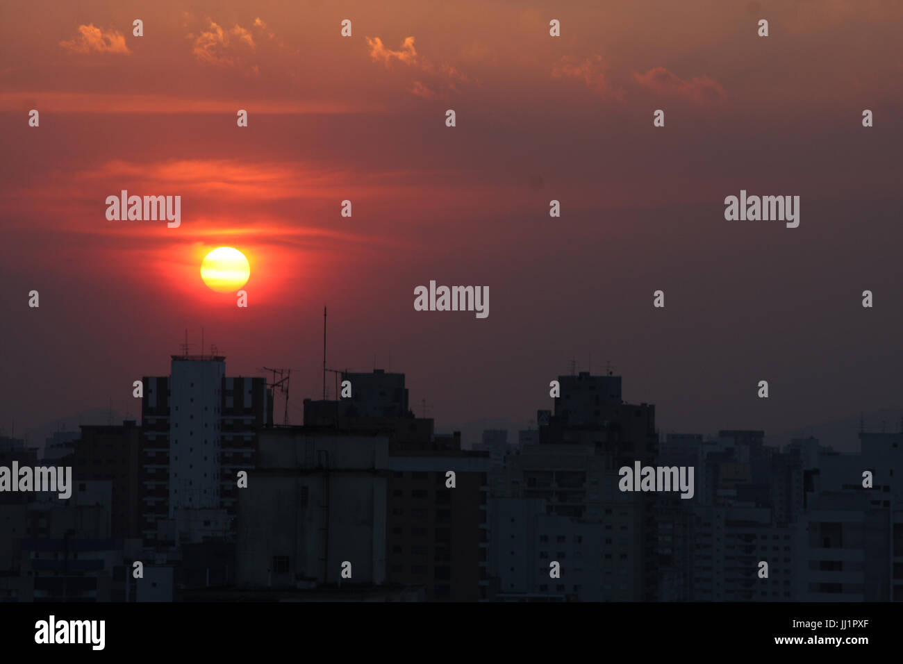 Sunset, City, São Paulo, Brazil Stock Photo