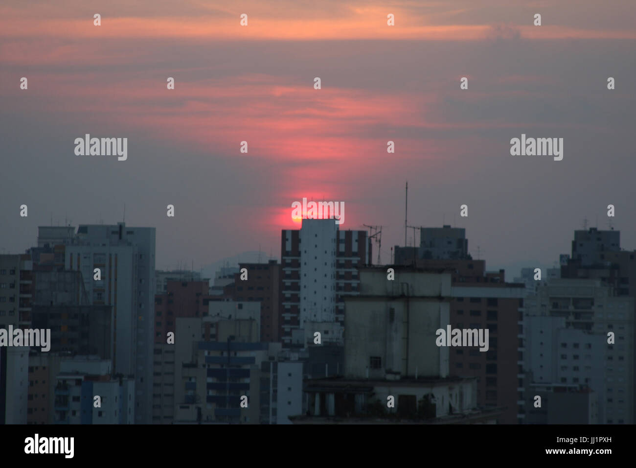 Sunset, City, São Paulo, Brazil Stock Photo