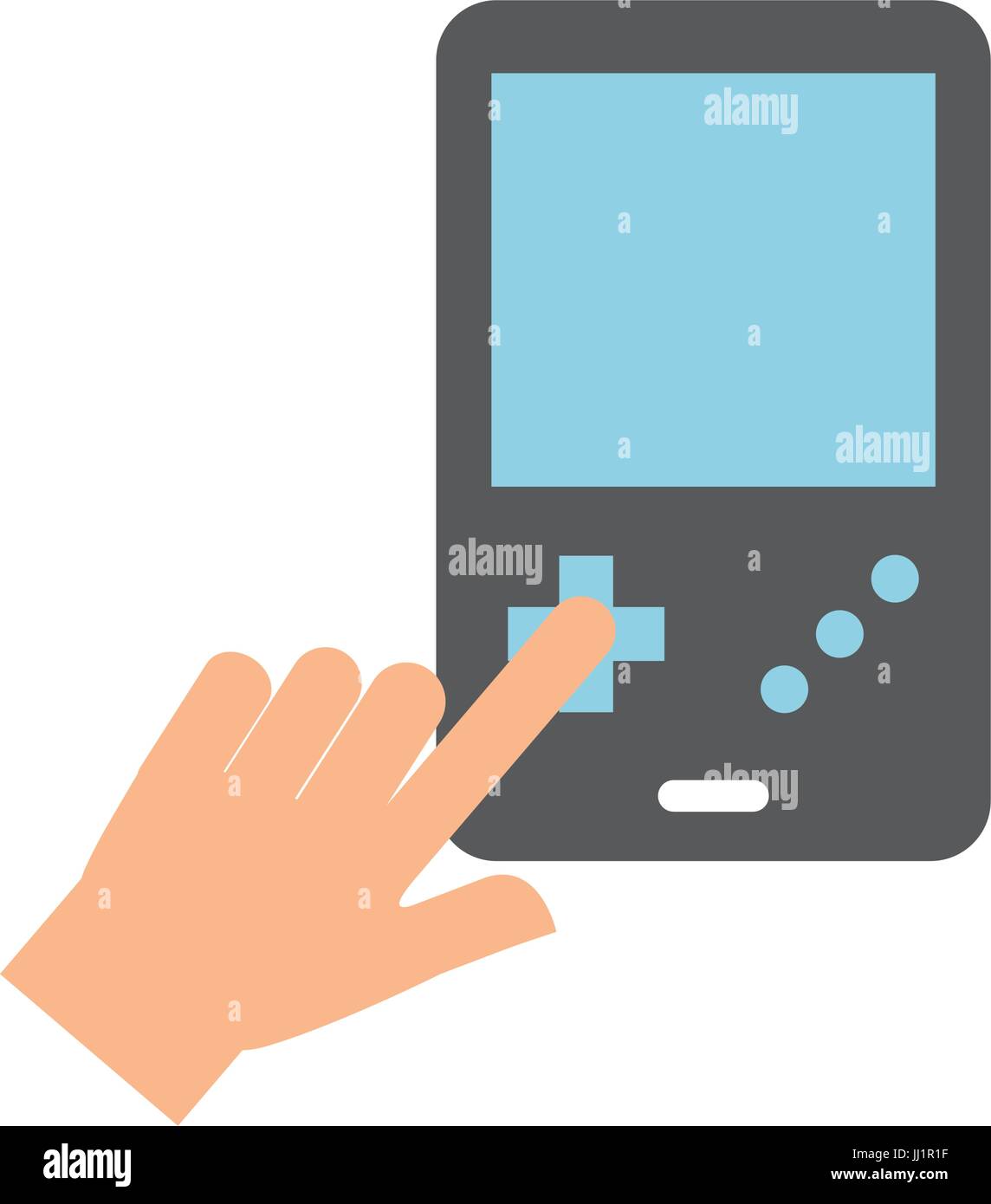 hands user with Portable video game console Stock Vector Image & Art ...