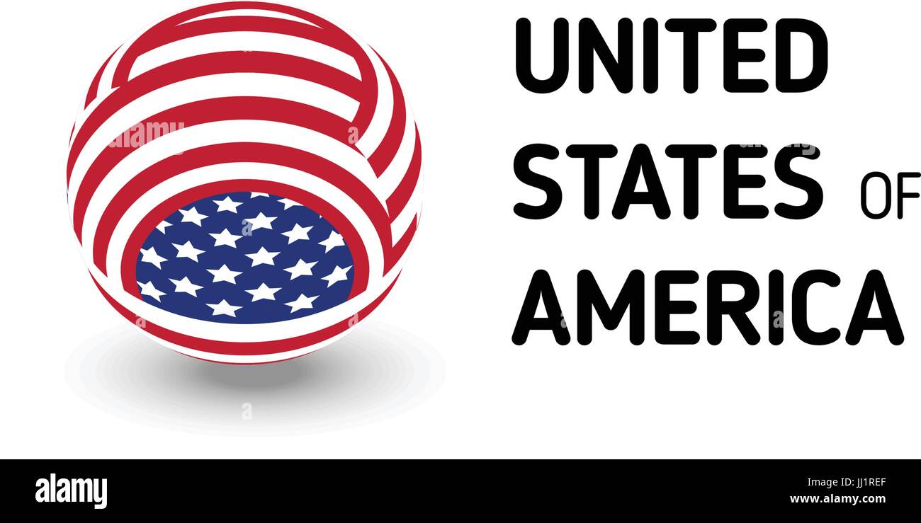 United states of America vector unusual abstract circle sign. USA isolated logo on white