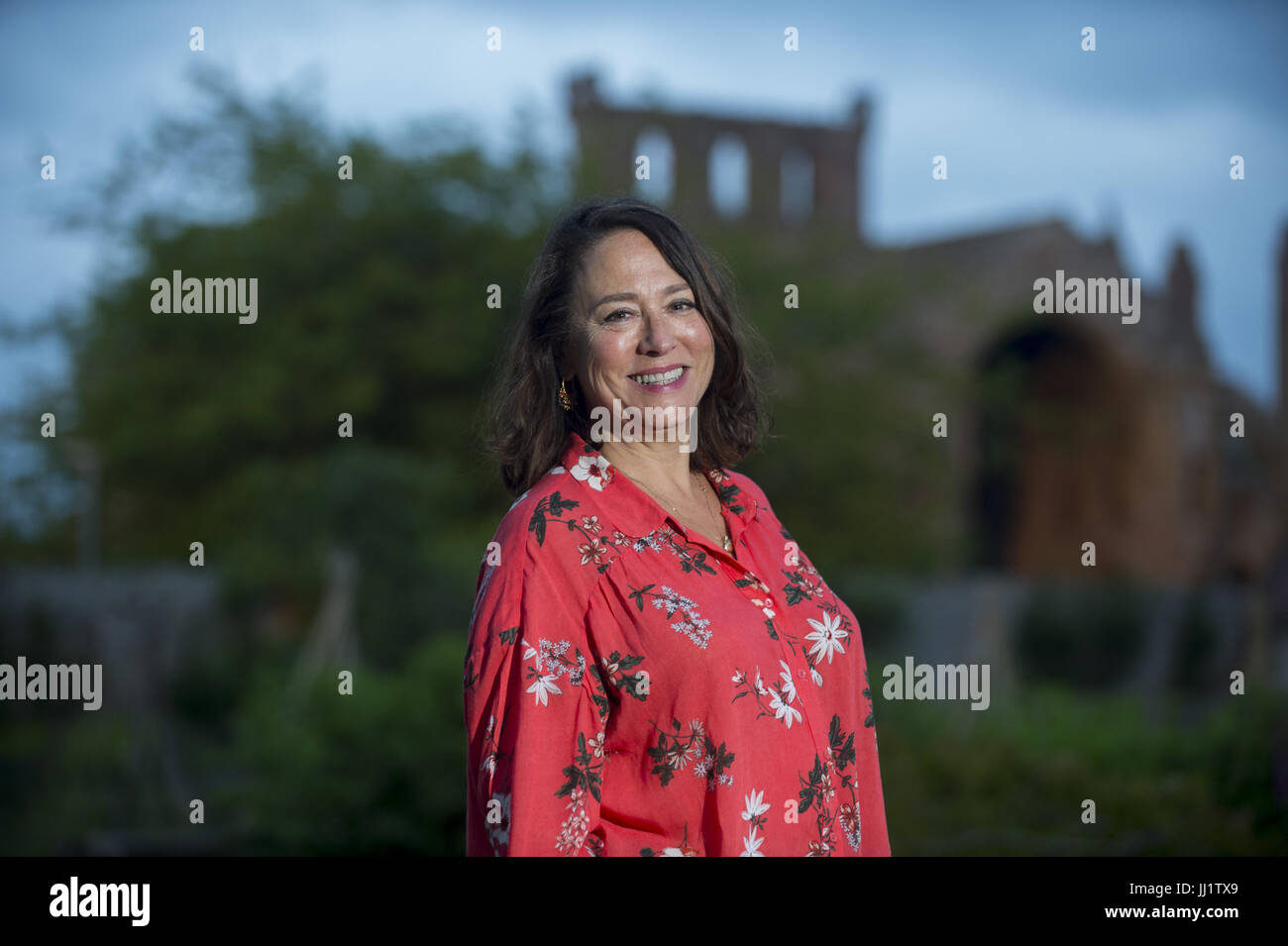 Arabella Weir sits for portraits as she attends the 'Borders Book Festival' in Melrose.  Featuring: Arabella Weir Where: Melrose, United Kingdom When: 16 Jun 2017 Credit: Euan Cherry/WENN.com Stock Photo