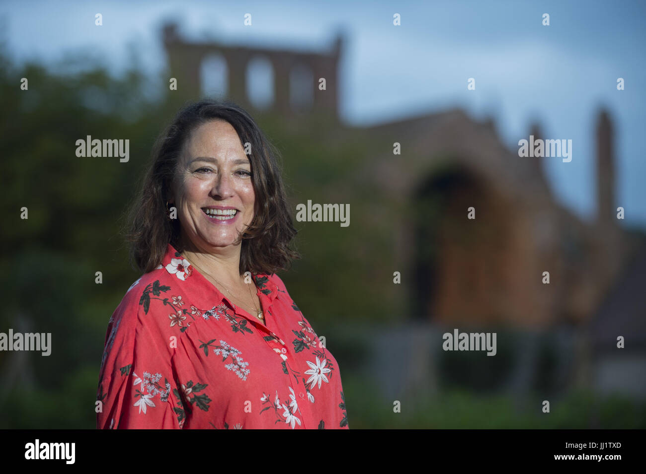 Arabella Weir sits for portraits as she attends the 'Borders Book Festival' in Melrose.  Featuring: Arabella Weir Where: Melrose, United Kingdom When: 16 Jun 2017 Credit: Euan Cherry/WENN.com Stock Photo