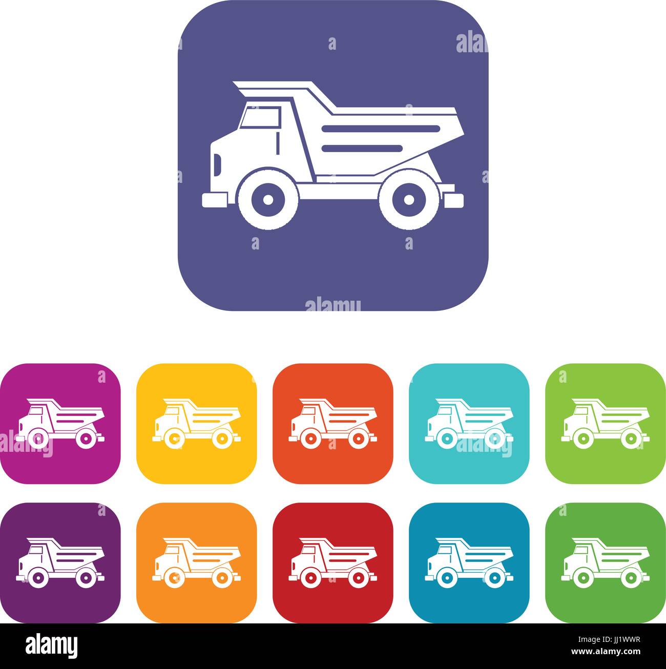 Dump truck icons set flat Stock Vector Image & Art - Alamy