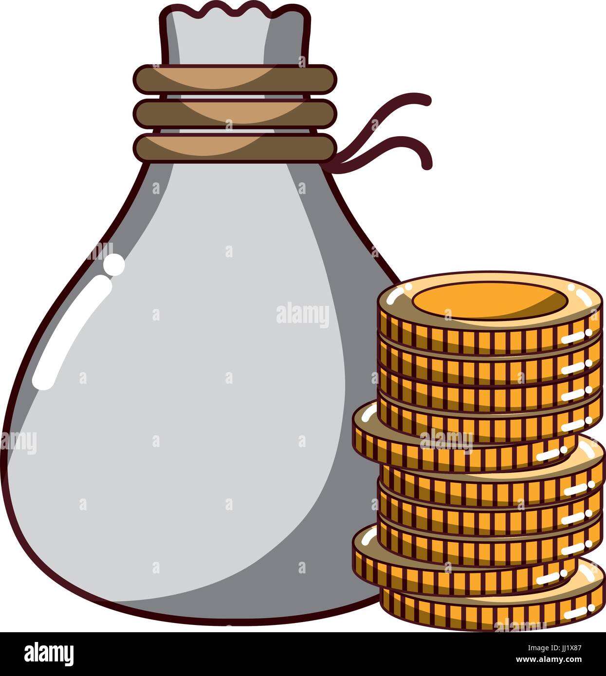 coins cash money with bag Stock Vector Image & Art - Alamy