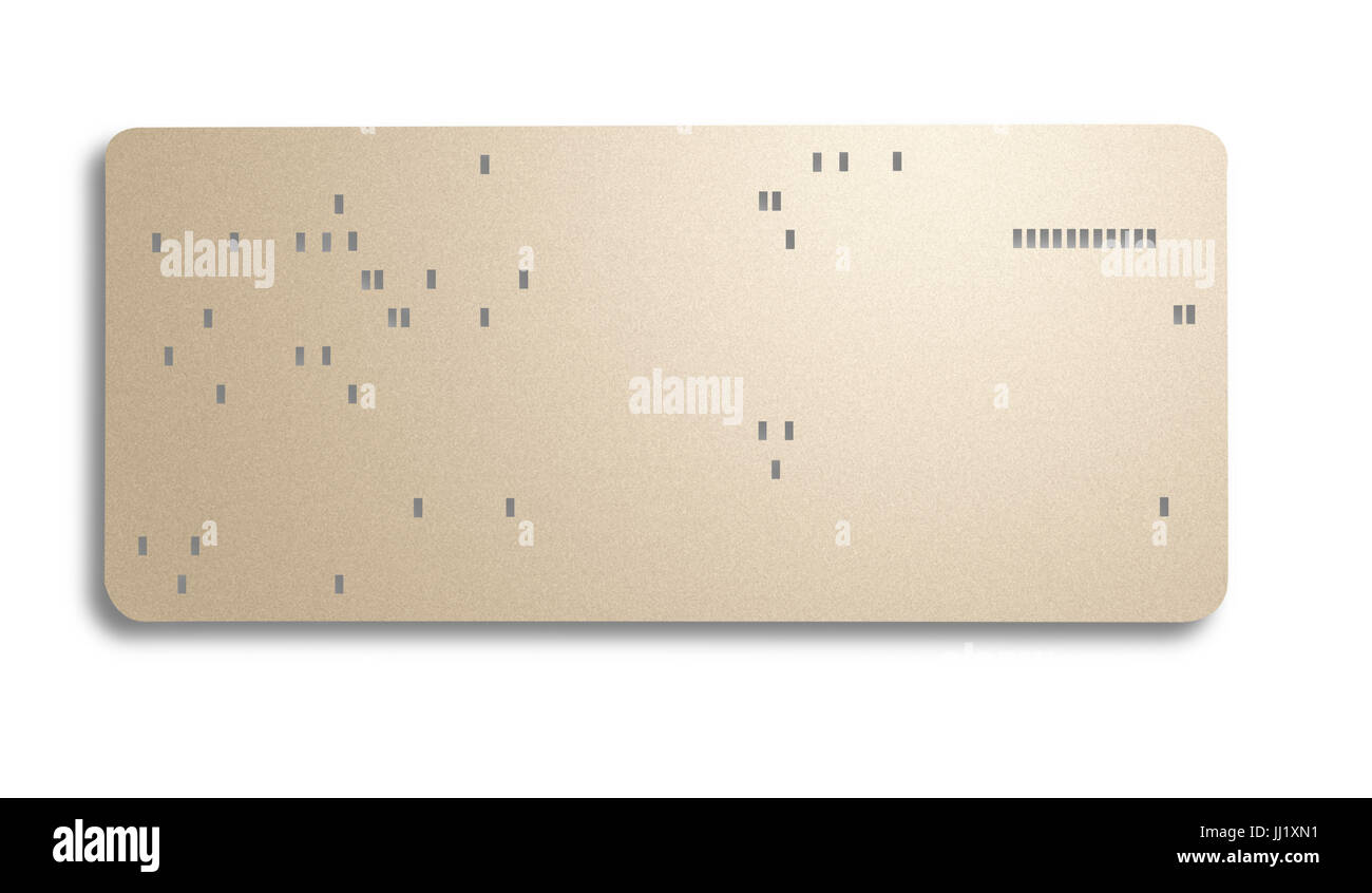 1971 computer punch card Stock Photo