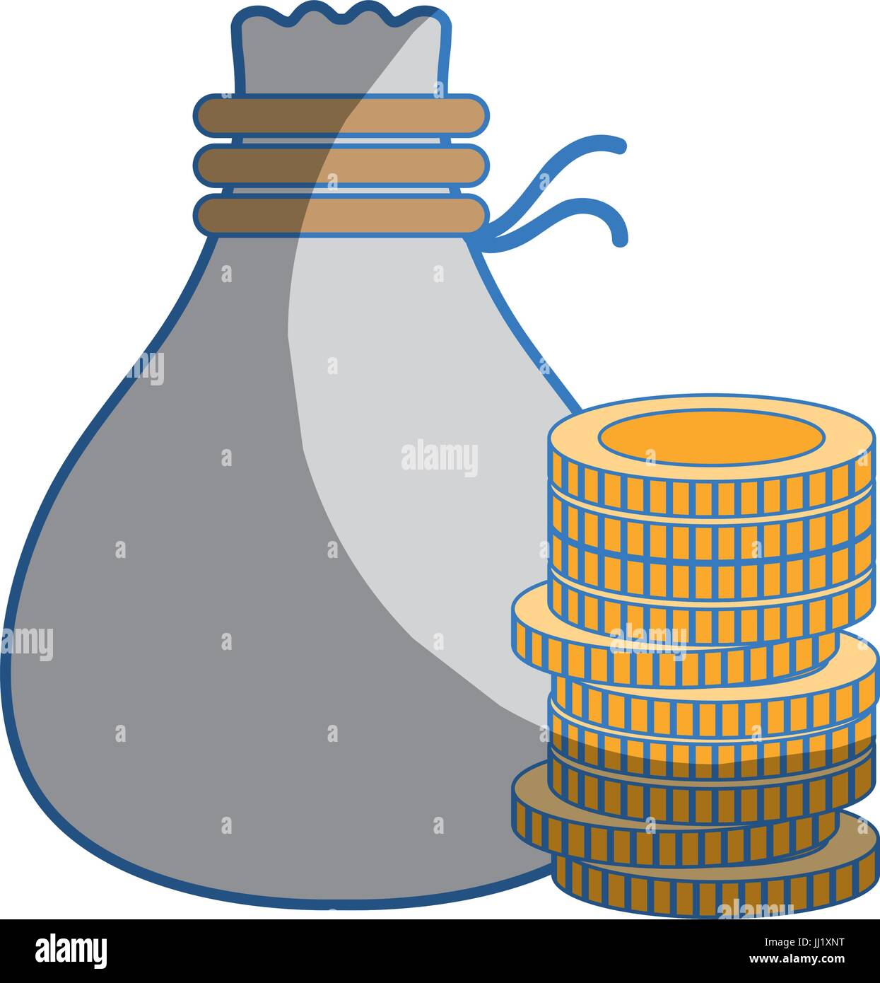 coins cash money with bag Stock Vector Image & Art - Alamy