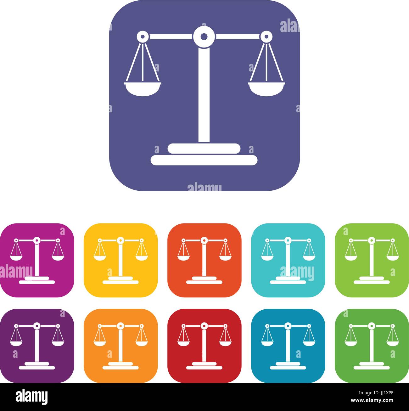 Scales balance icons set flat Stock Vector Image & Art - Alamy