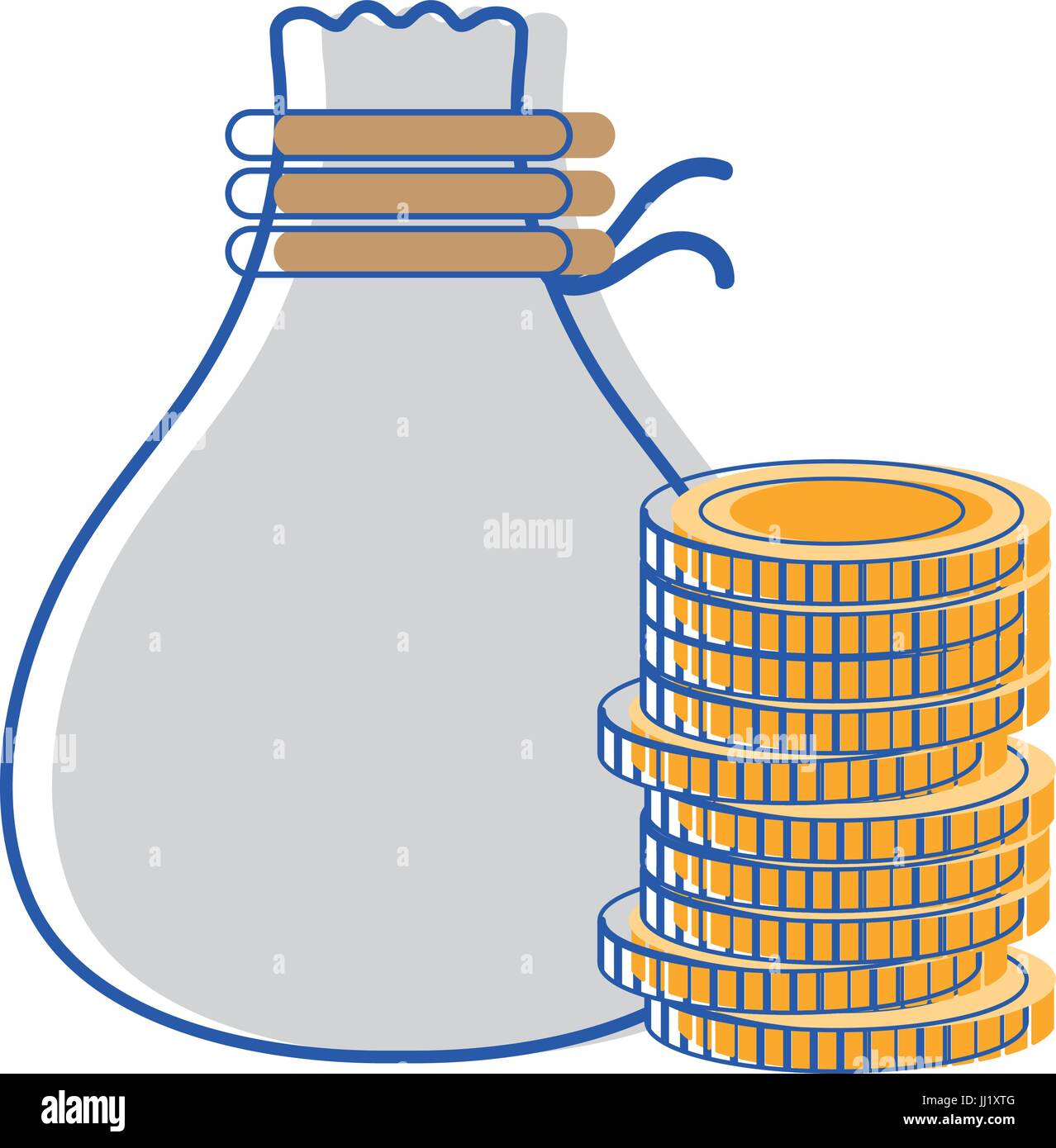 coins cash money with bag Stock Vector Image & Art - Alamy
