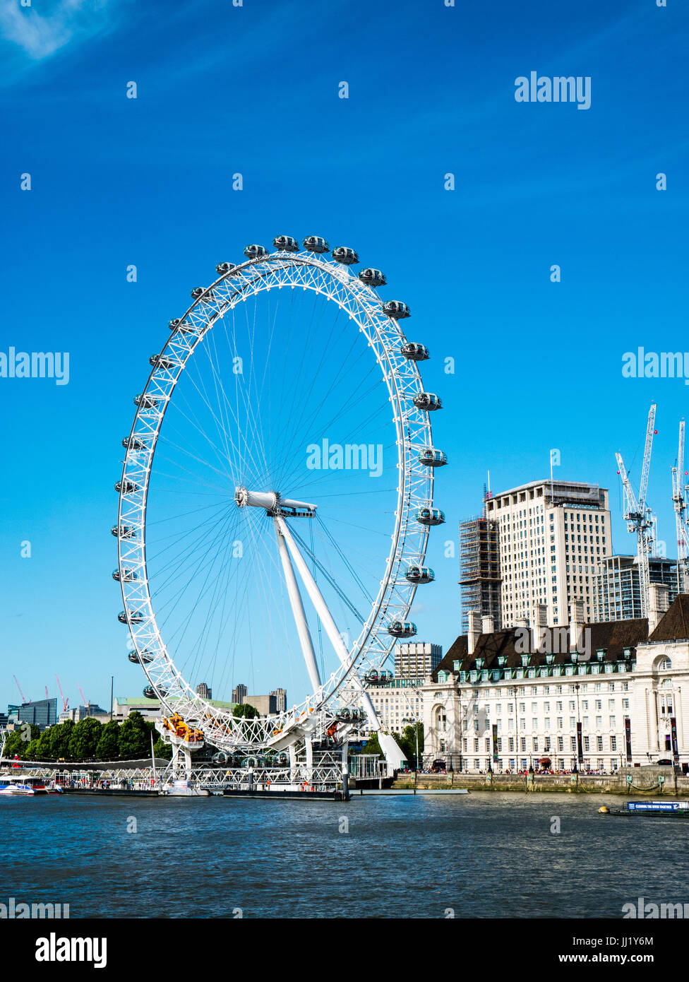 London Eye and The South Bank, County Hall Building, River Thames ...