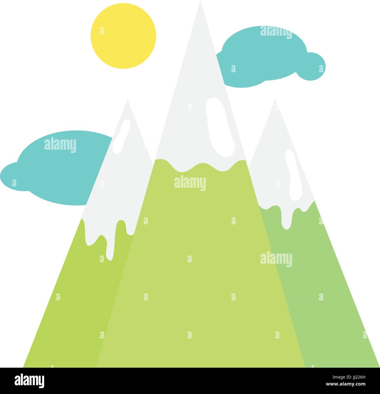 snowy mountains with clouds and sun Stock Vector Image & Art - Alamy