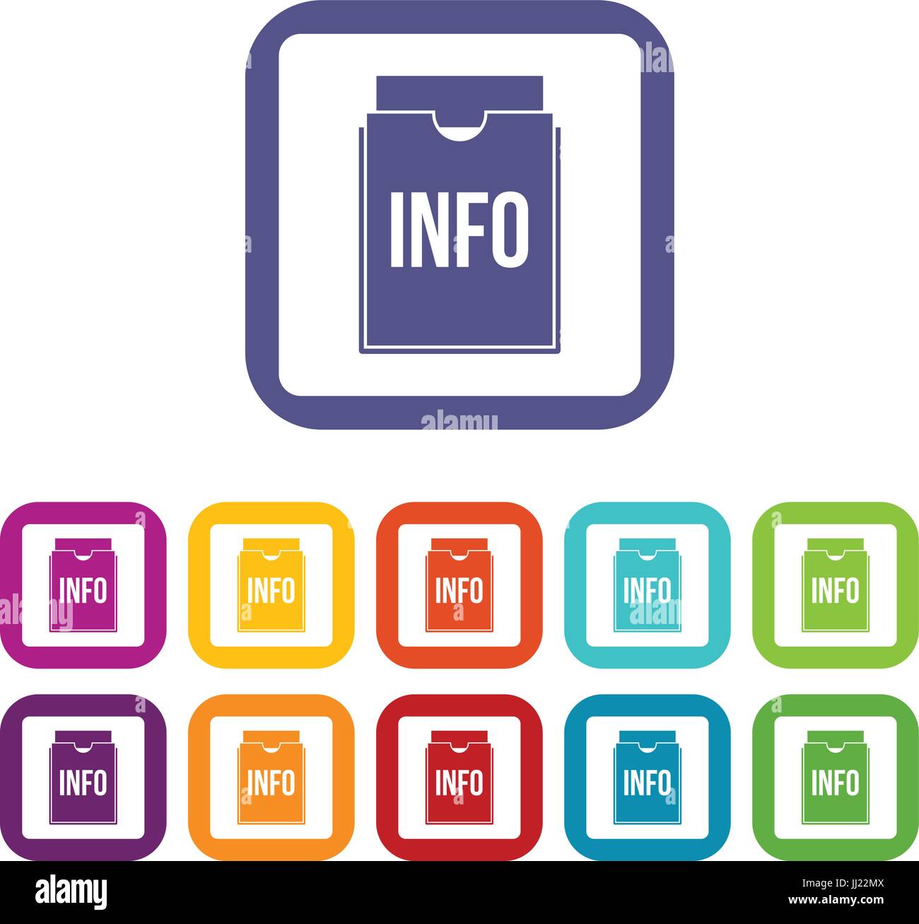 Info folder icons set flat Stock Vector Image & Art - Alamy