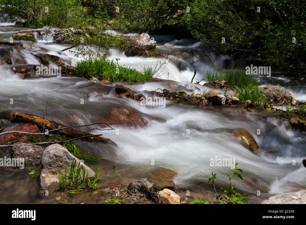 Sulphur Creek flows above Mill Creek Falls in Lassen Volcanic National