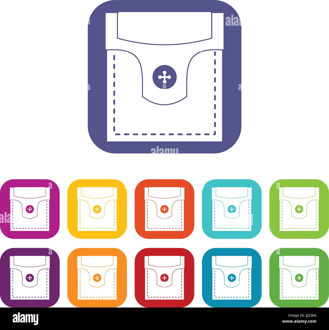 Valve pocket with button icons set flat Stock Vector Image & Art - Alamy