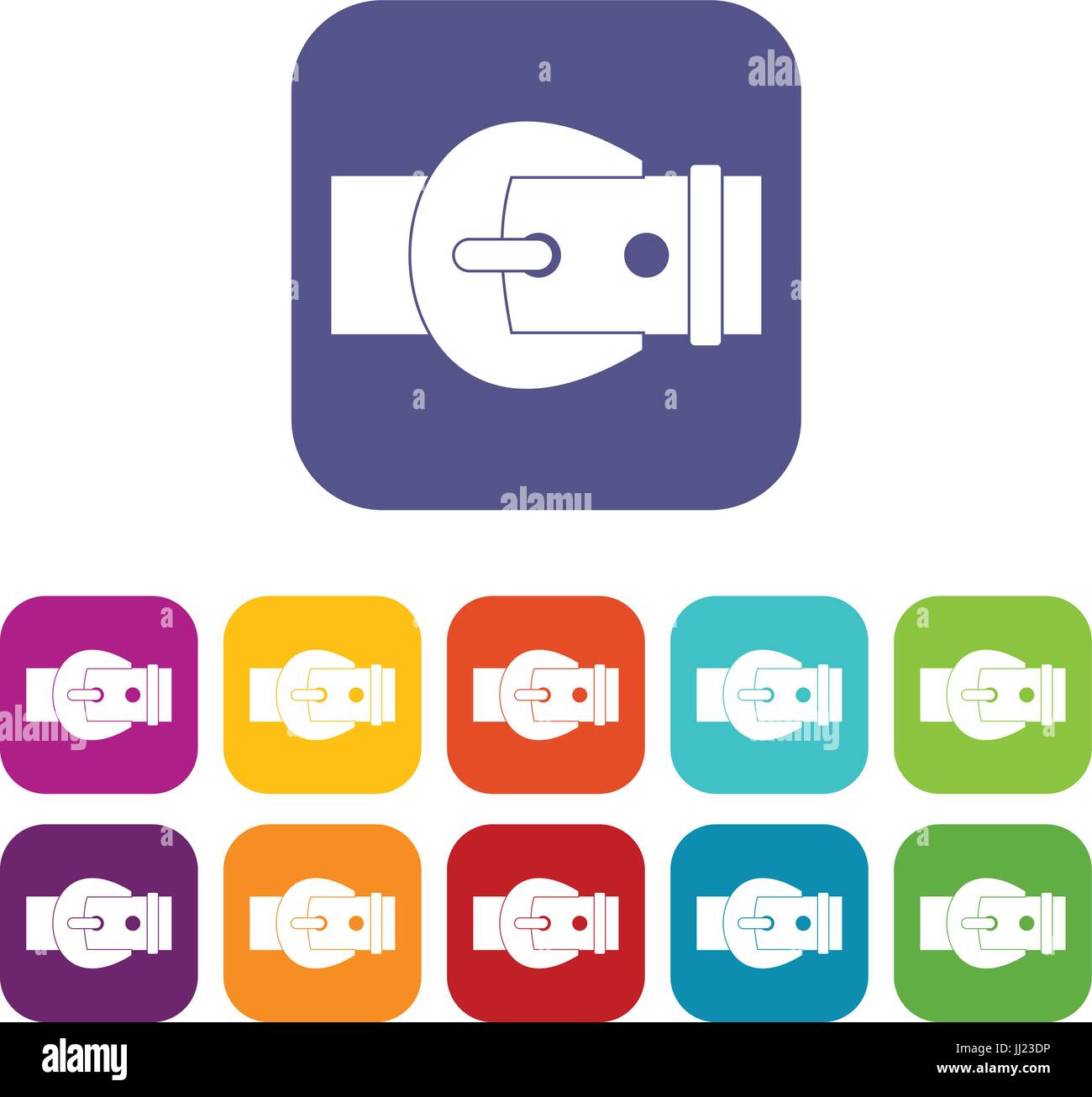 Buckle icons set flat Stock Vector