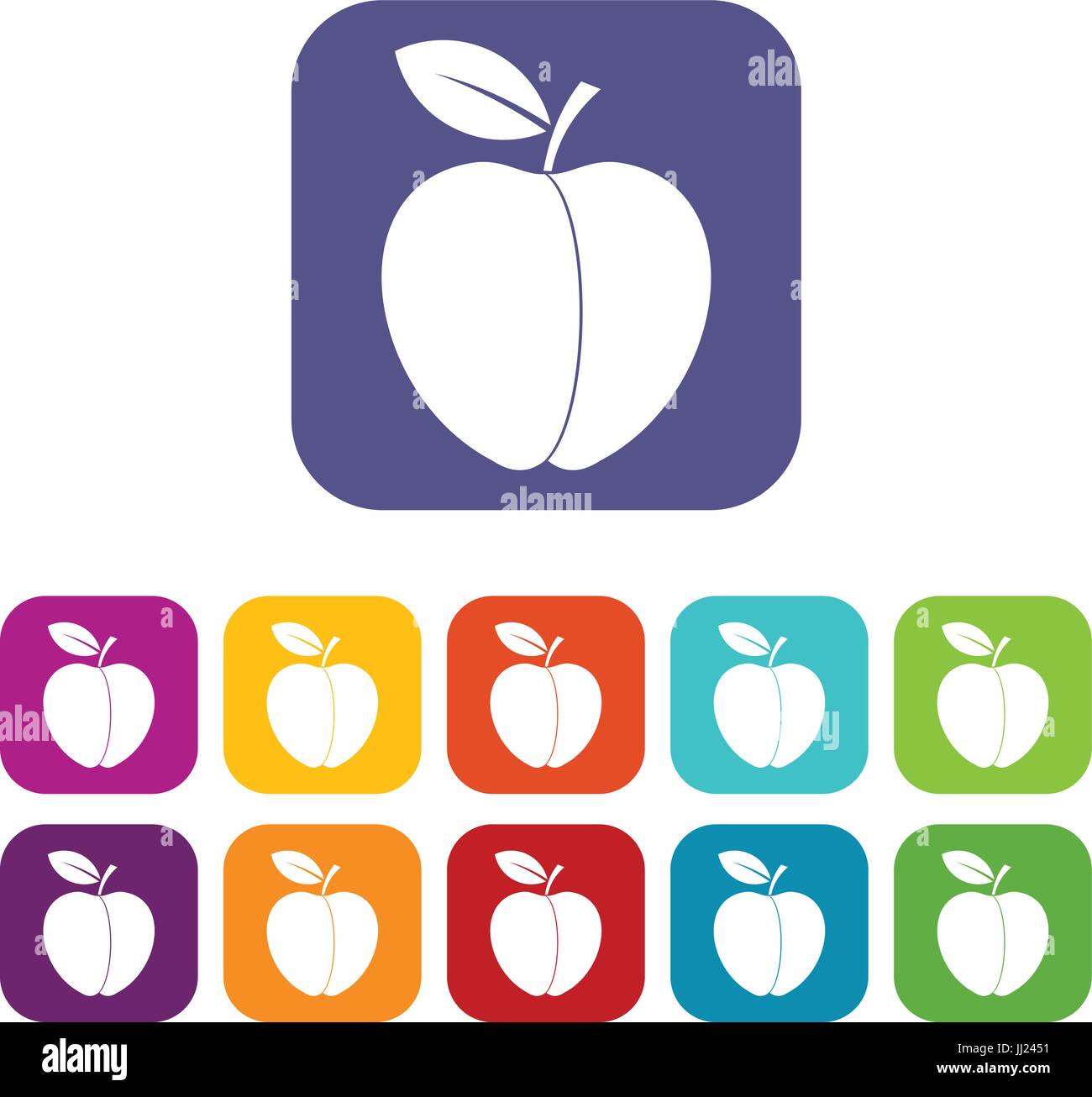 Apple icons set flat Stock Vector Image & Art - Alamy