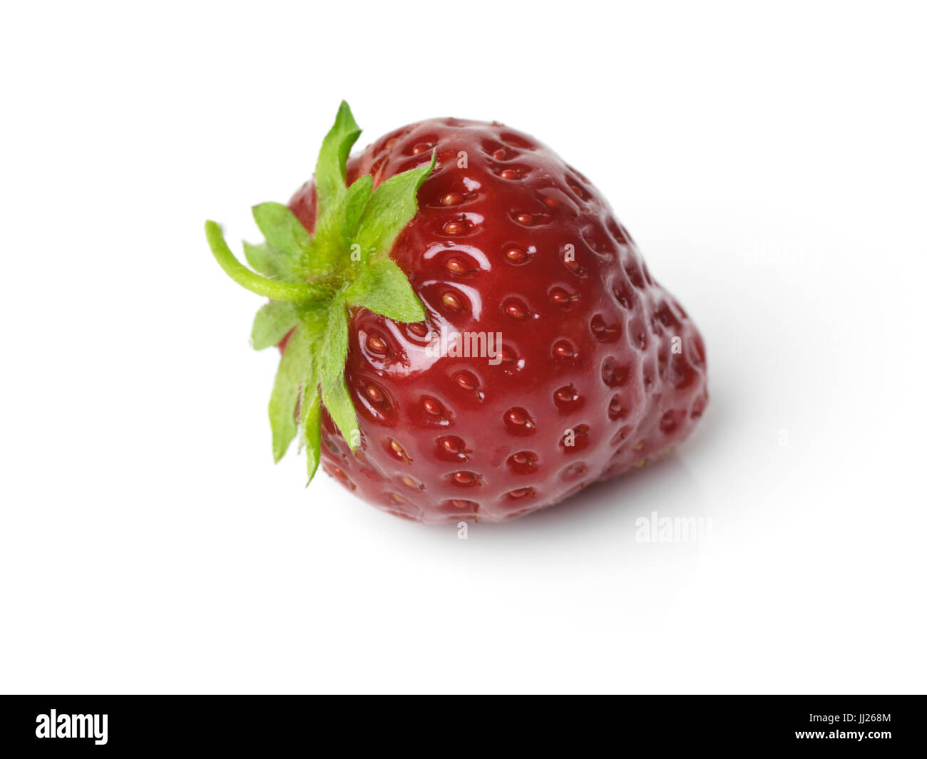 Red organic freshly picked homegrown strawberry isolated on white background Stock Photo