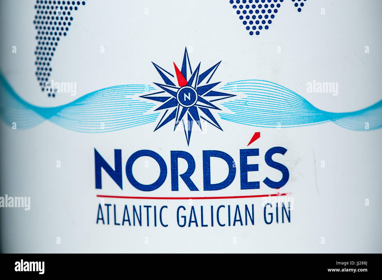 bottle of nordes atlantic galician gin Stock Photo - Alamy