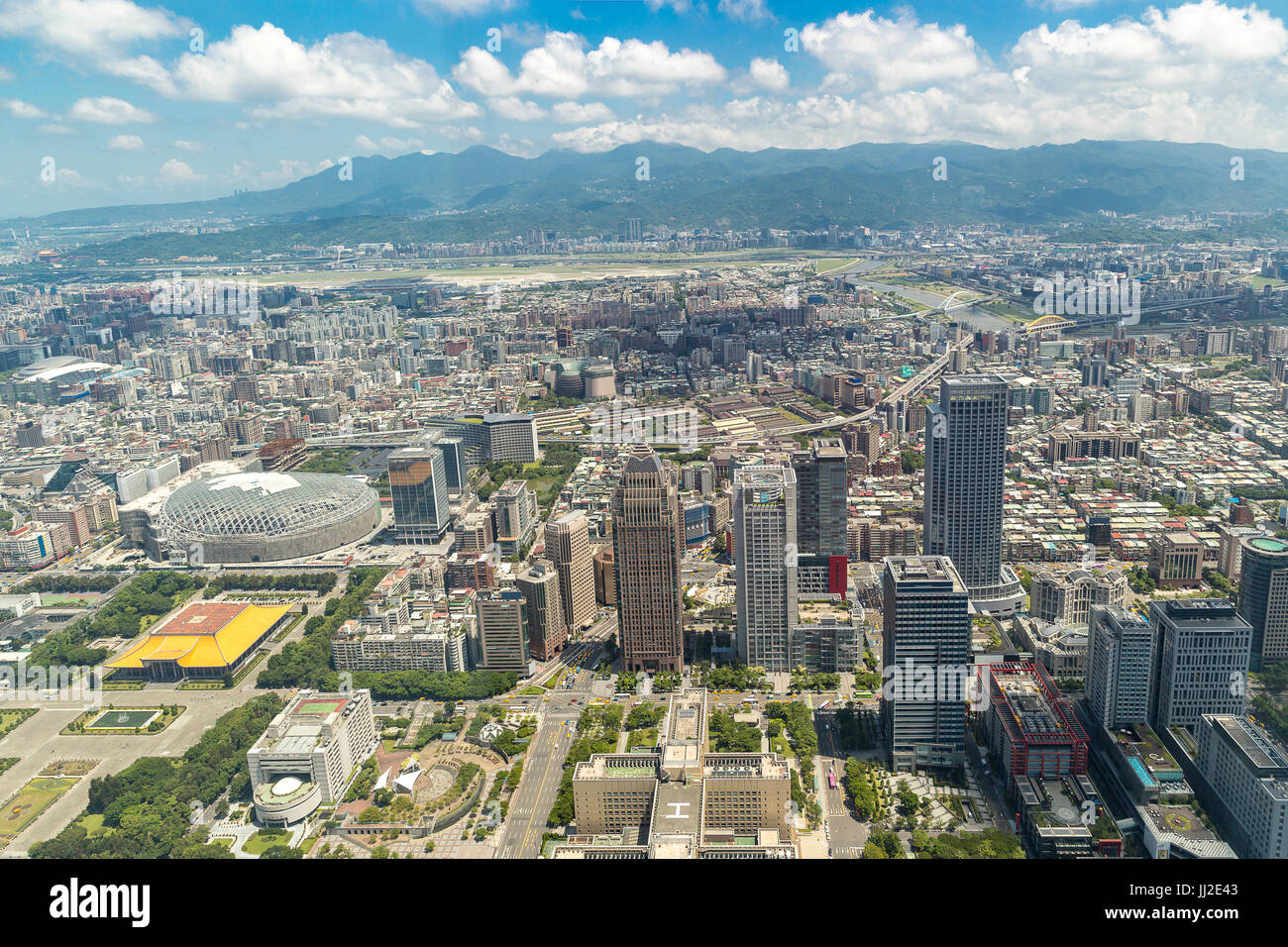 Aerial view of Taipei city downtown skyline of Taiwan Stock Photo - Alamy