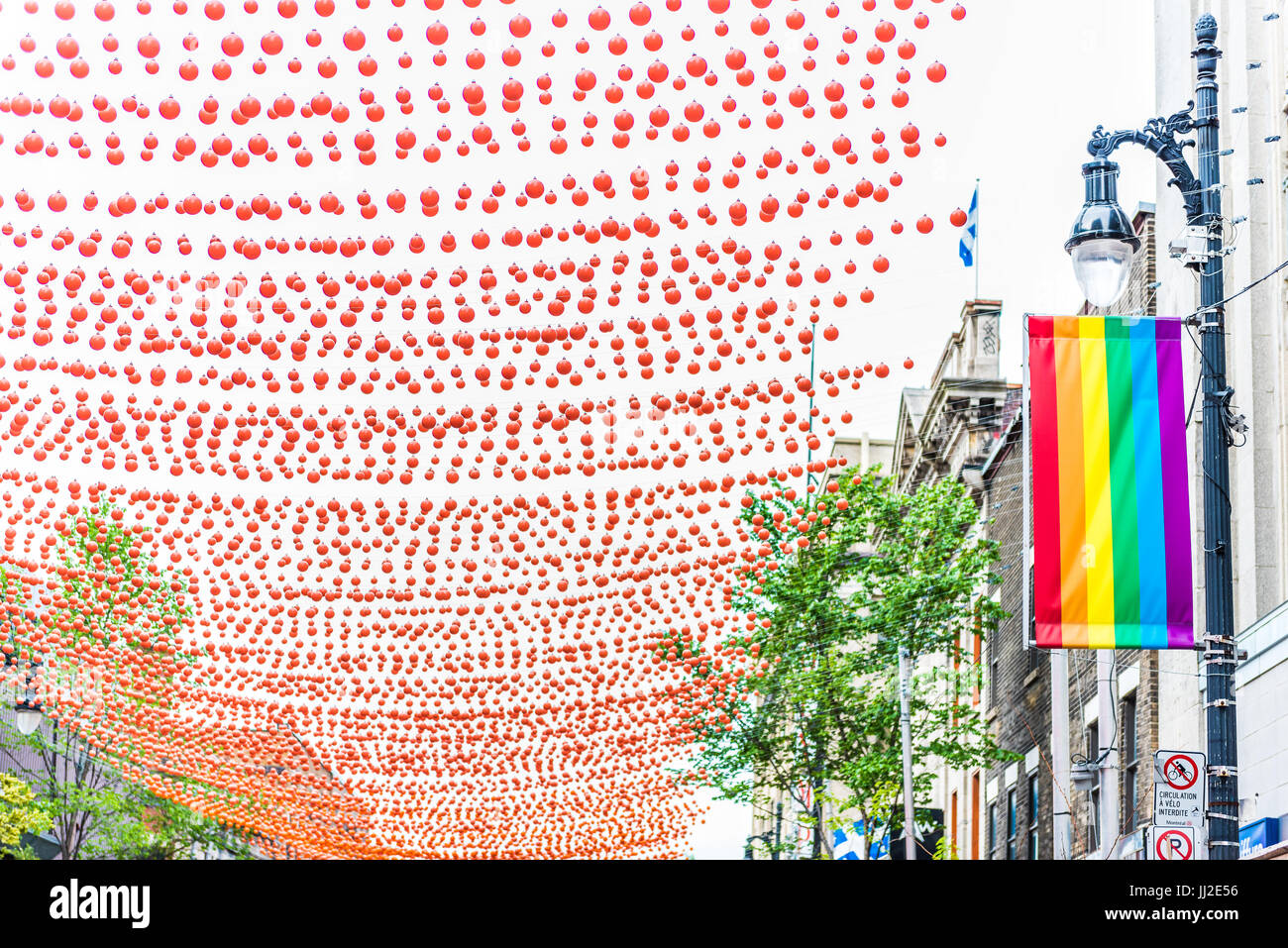 Montreal, Canada - May 26, 2017: Sainte Catherine street in Montreal's ...