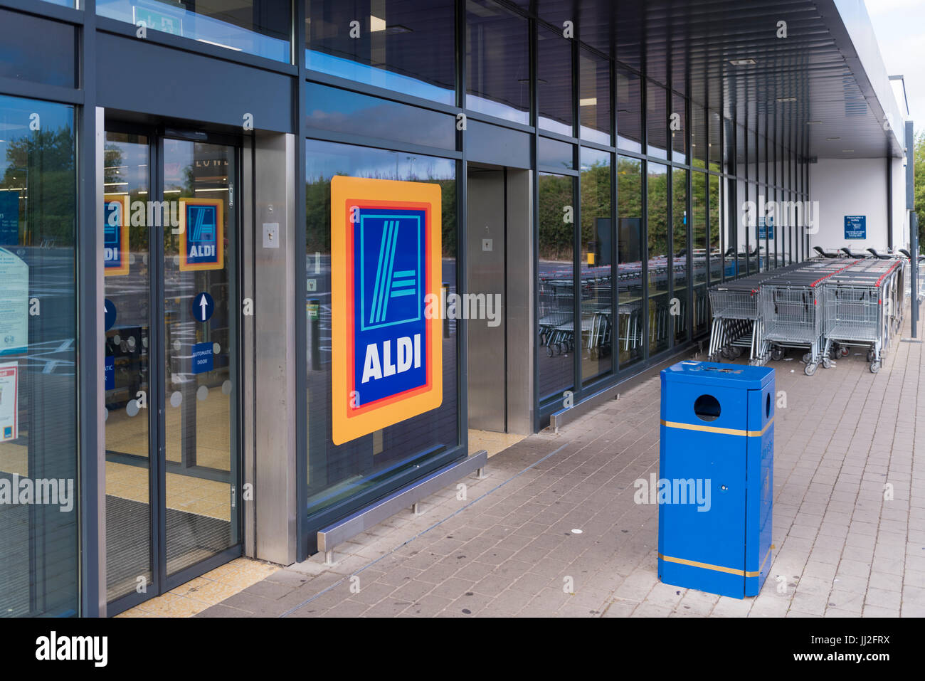 Front entrance to an Aldi store Stock Photo
