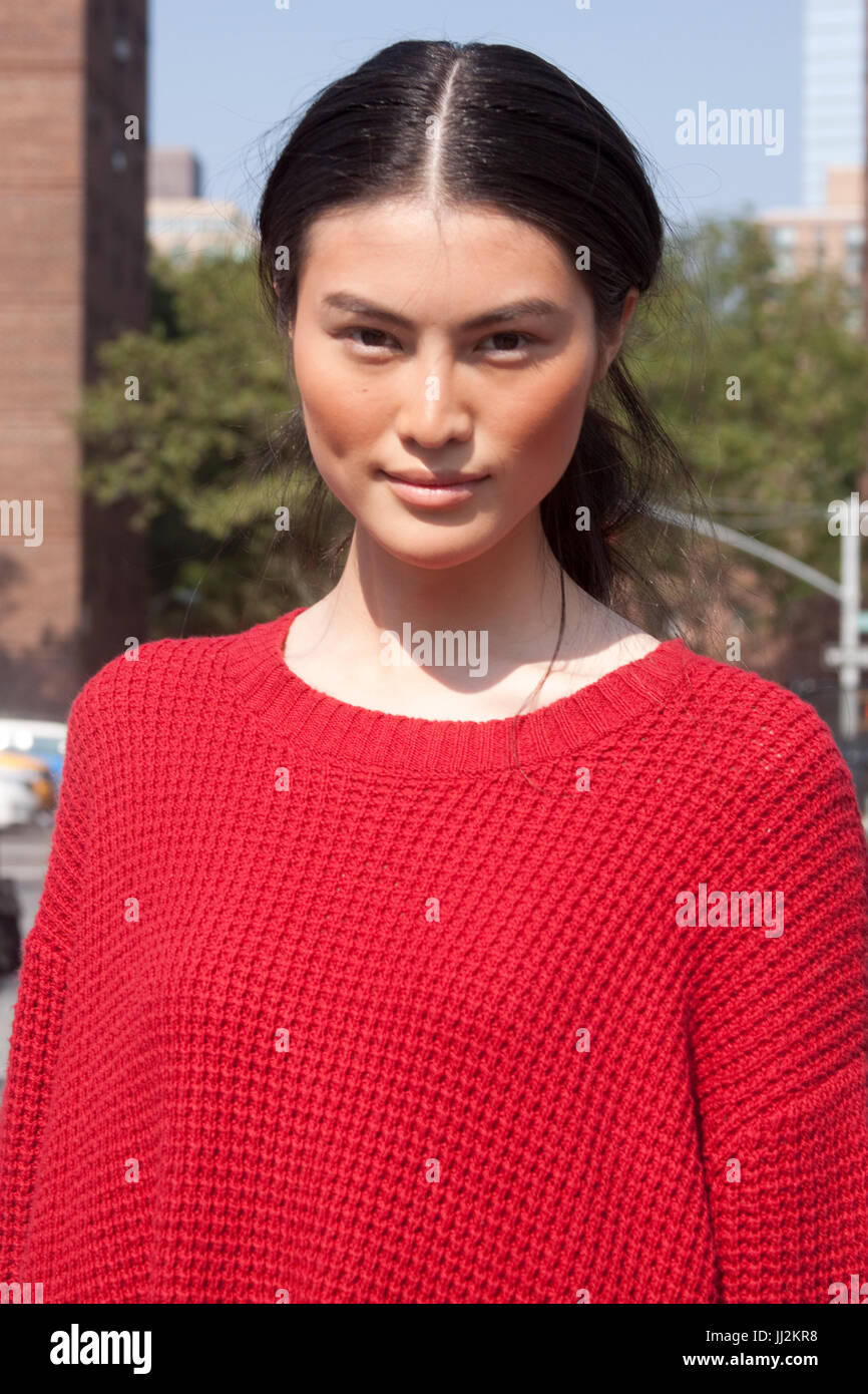 No Makeup beauty portrait of Fashion model Sui He during New York 