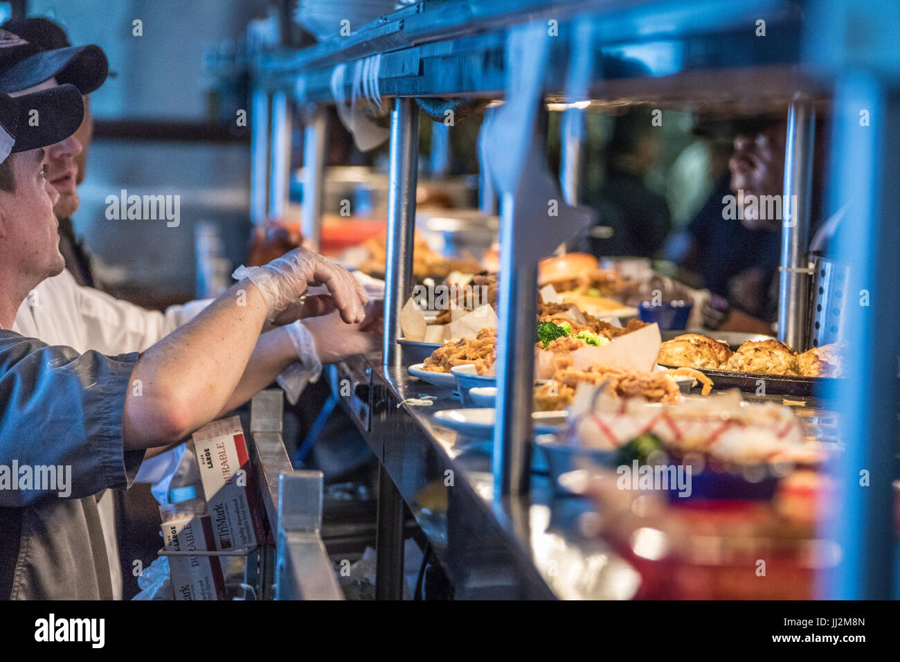 Expeditor station at Legal Sea Foods restaurant, Boston, MA, USA Stock Photo