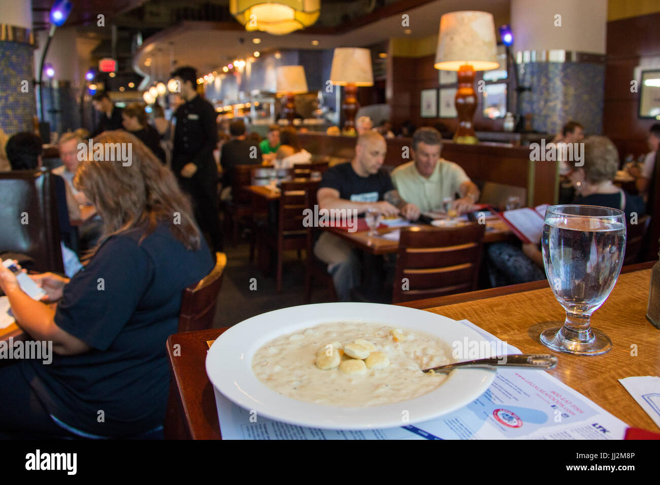 Clam chowder, Legal Sea Foods restaurant, Boston, MA, USA Stock Photo