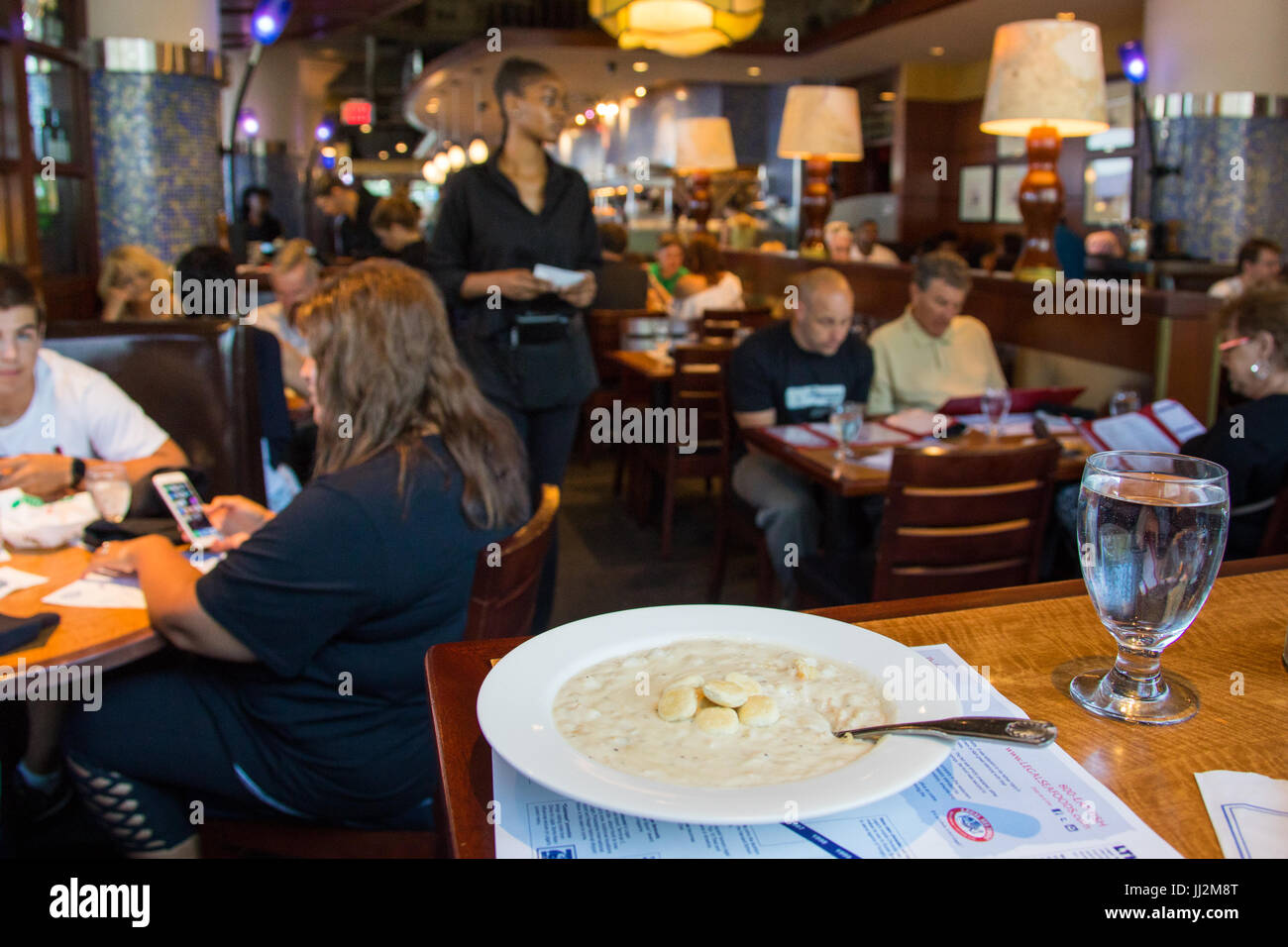 Clam chowder, Legal Sea Foods restaurant, Boston, MA, USA Stock Photo