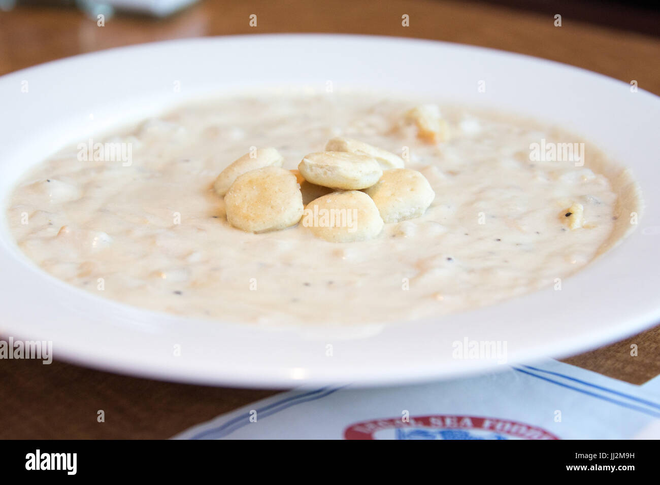 Clam chowder, Legal Sea Foods restaurant, Boston, MA, USA Stock Photo