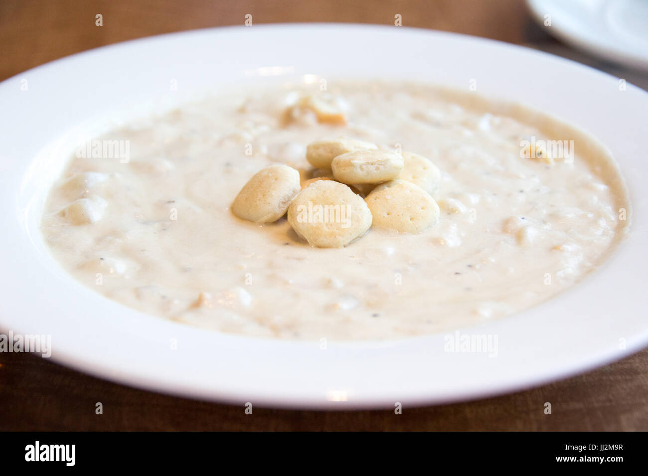 Clam chowder, Legal Sea Foods restaurant, Boston, MA, USA Stock Photo