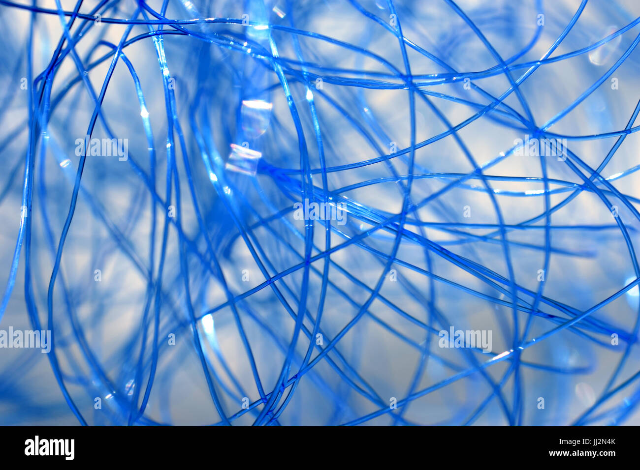 Close up of fishing line as abstract background. Selective focus Stock Photo