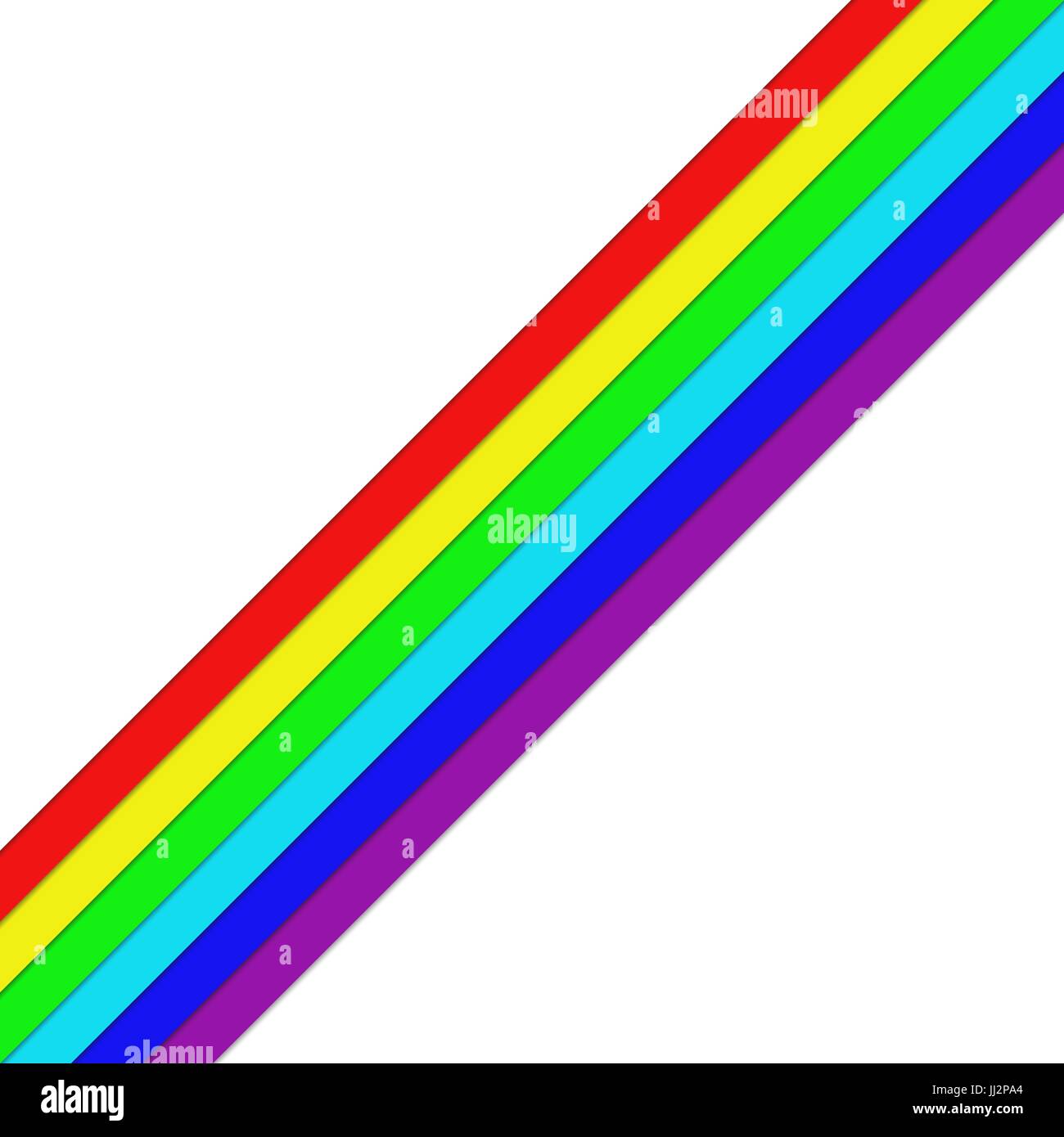 Diagonal rainbow colored stripes - vector graphic element Stock Vector