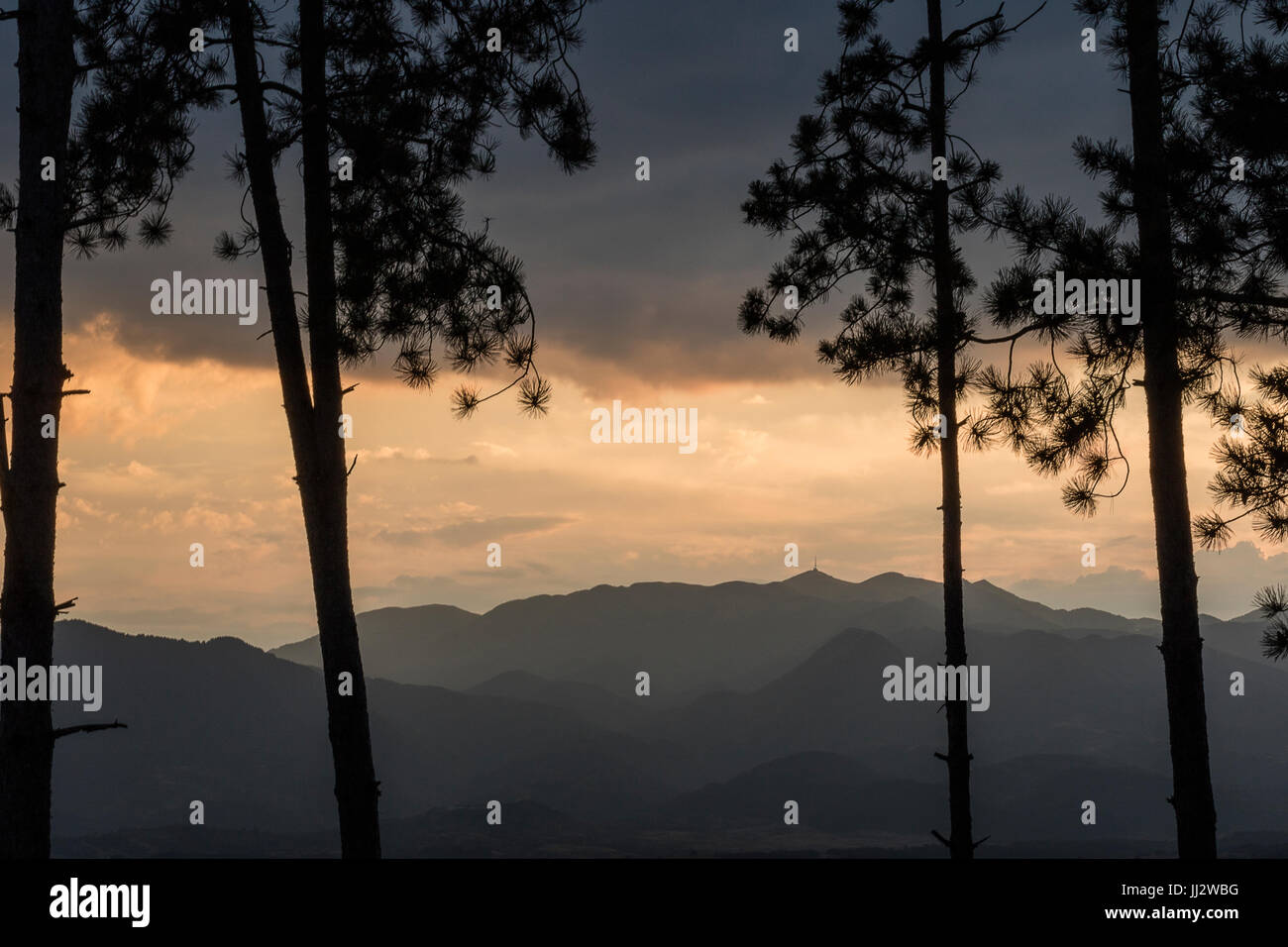 Sunset in the mountain Stock Photo - Alamy