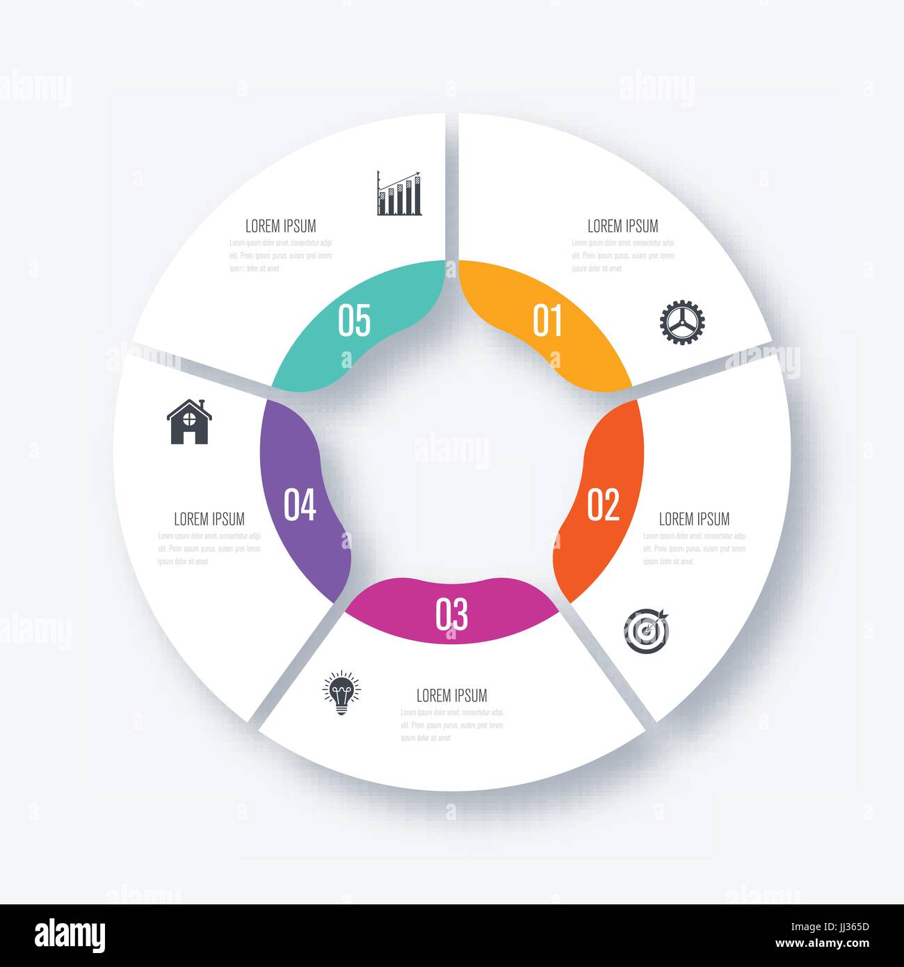Infographics template 5 options with circle Stock Vector Image & Art ...