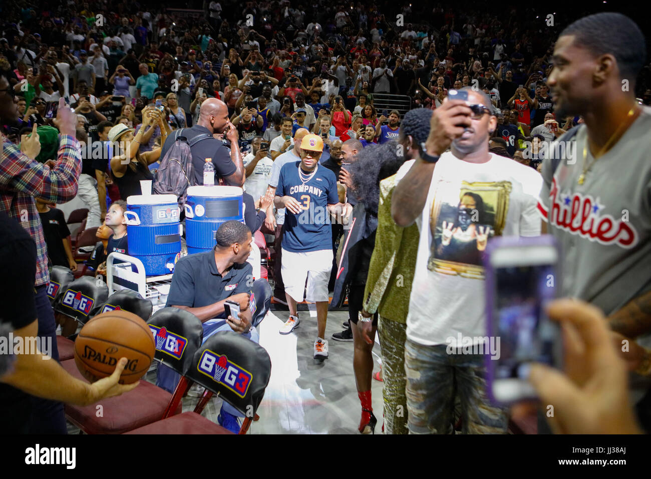 Allen Iverson attends Big 3 league Phiily,PA 7/16/17 Stock Photo