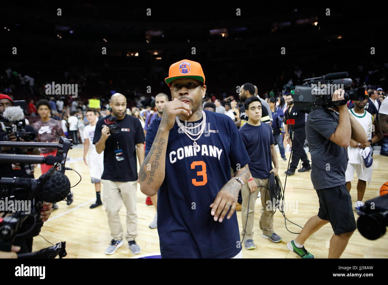 Allen Iverson attends Big 3 league Phiily,PA 7/16/17 Stock Photo