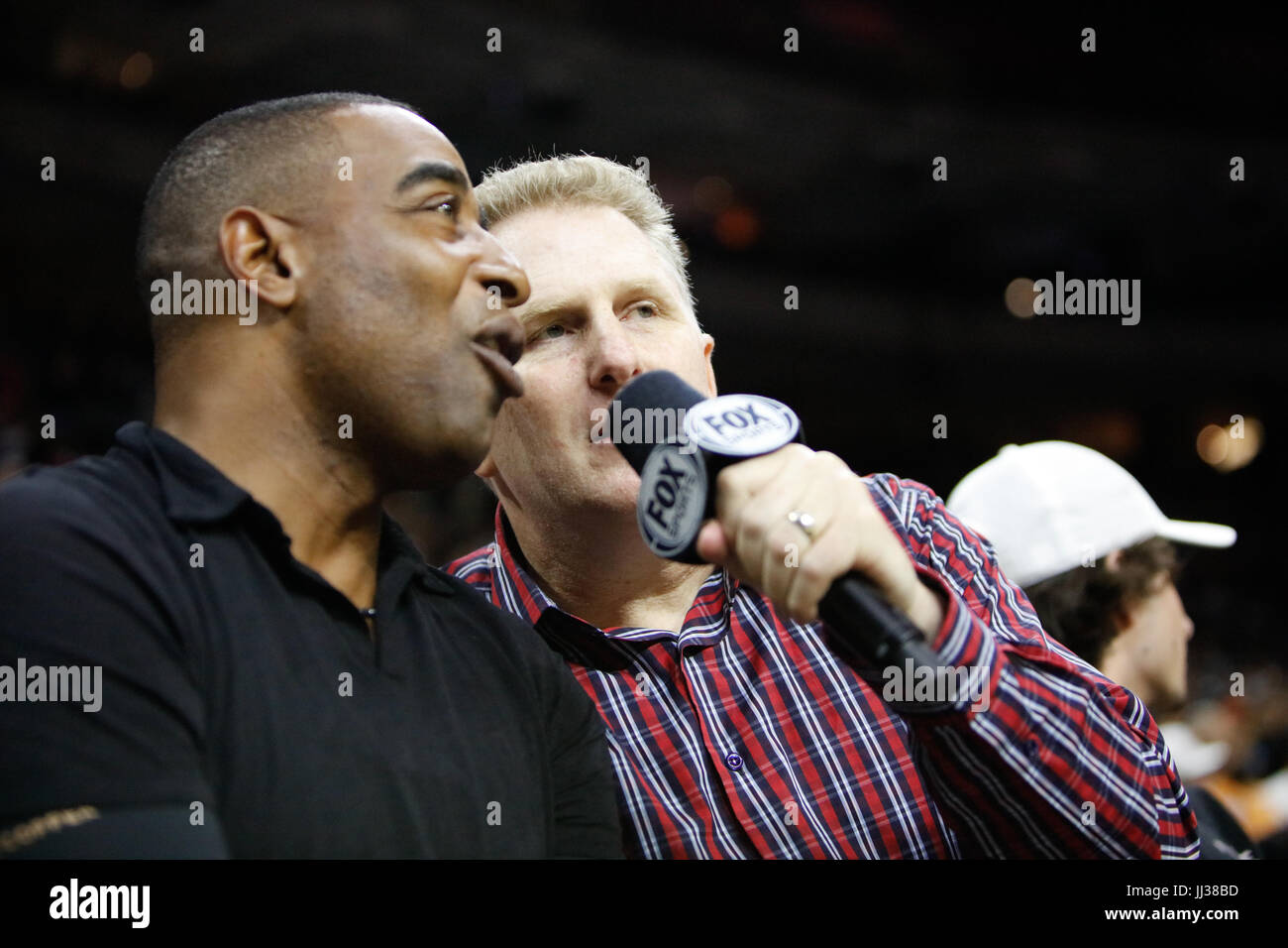 Michael Rapaport NFL Analyst Chris Carter attend Big 3 league Phiily,PA 7/16/17 Stock Photo