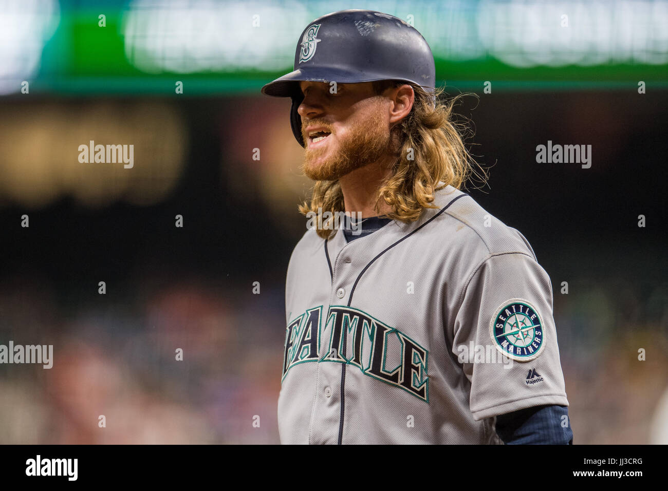 Houston, TX, USA. 17th July, 2017. Seattle Mariners right fielder Ben Gamel (16) during a Major League Baseball game between the Houston Astros and the Seattle Mariners at Minute Maid Park in Houston, TX. Trask Smith/CSM/Alamy Live News Stock Photo