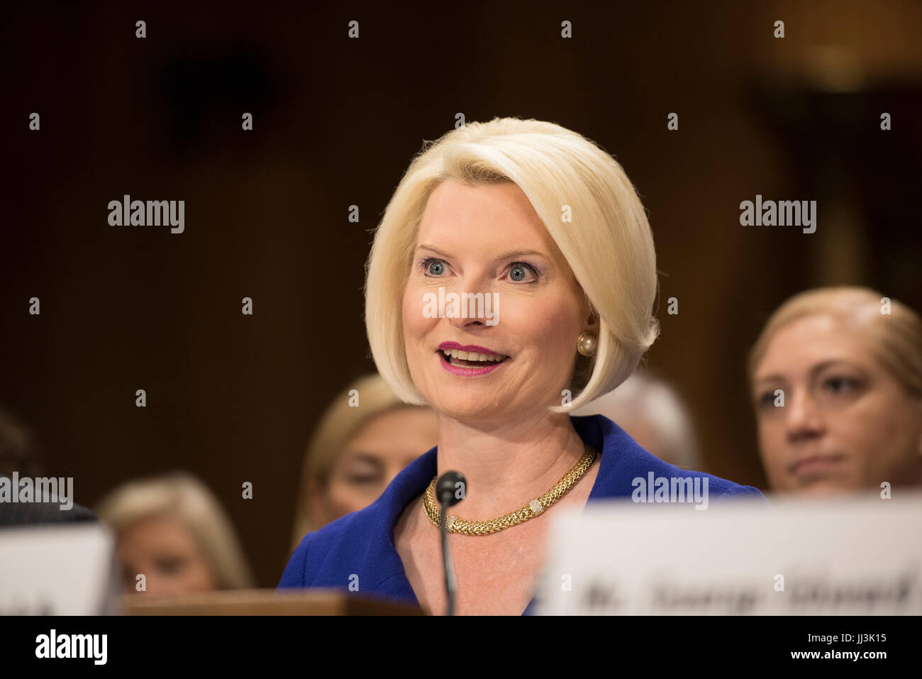 Washington, USA. 18th July, 2018. Callista L Gngrich, wife for former Speaker of the House, Newt Gingrich, appears before the Senate Foreign Relations Committee to testify as to her ability to be the US Ambassador to the Holy See or the Vatican, in Washington DC. Credit: Patsy Lynch/Alamy Live News Stock Photo