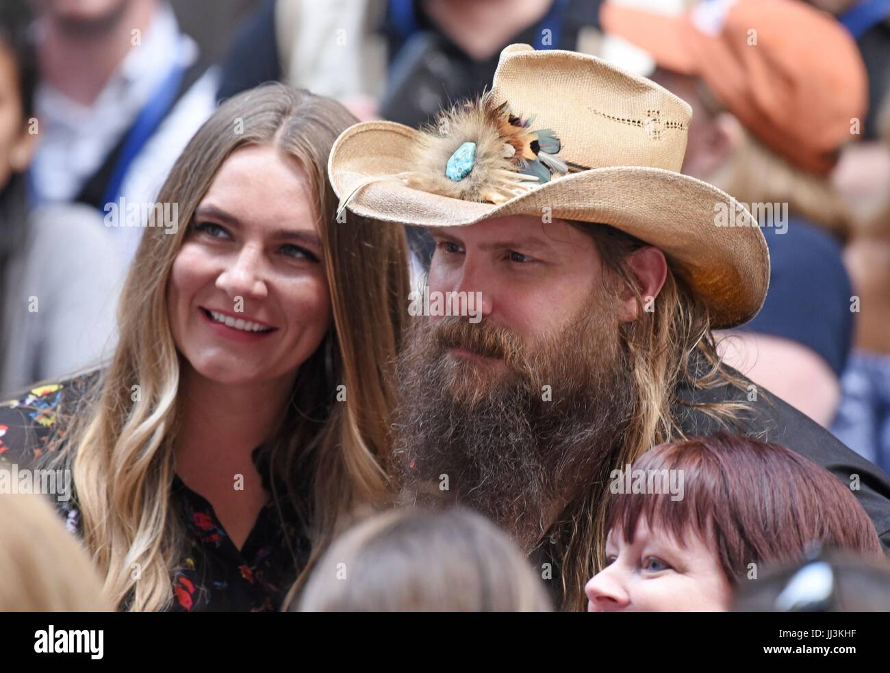 New York, NY, USA. 18th July, 2017. Chris Stapleton, Morgane Stapleton on stage for NBC Today Show Concert with Chris Stapleton, Rockefeller Plaza, New York, NY July 18, 2017. Credit: Derek Storm/Everett Collection/Alamy Live News Stock Photo