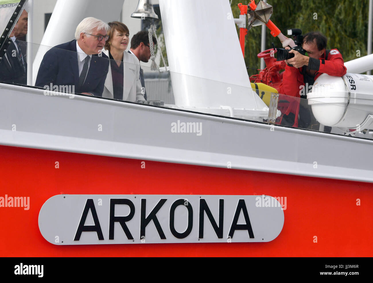 Warnemuende, Germany. 18th July, 2017. German President Frank-Walter ...