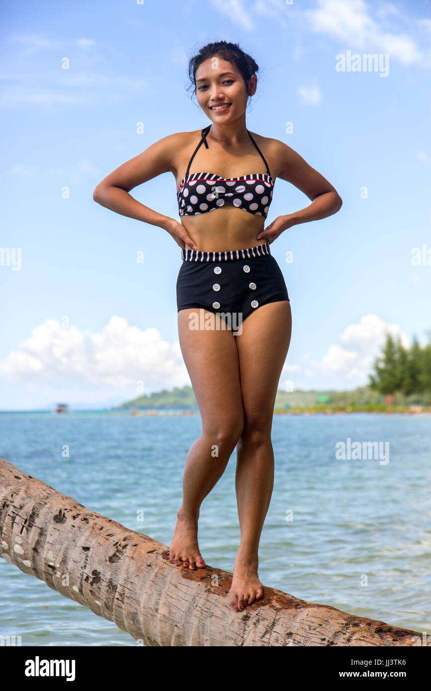 retro girls swimsuit