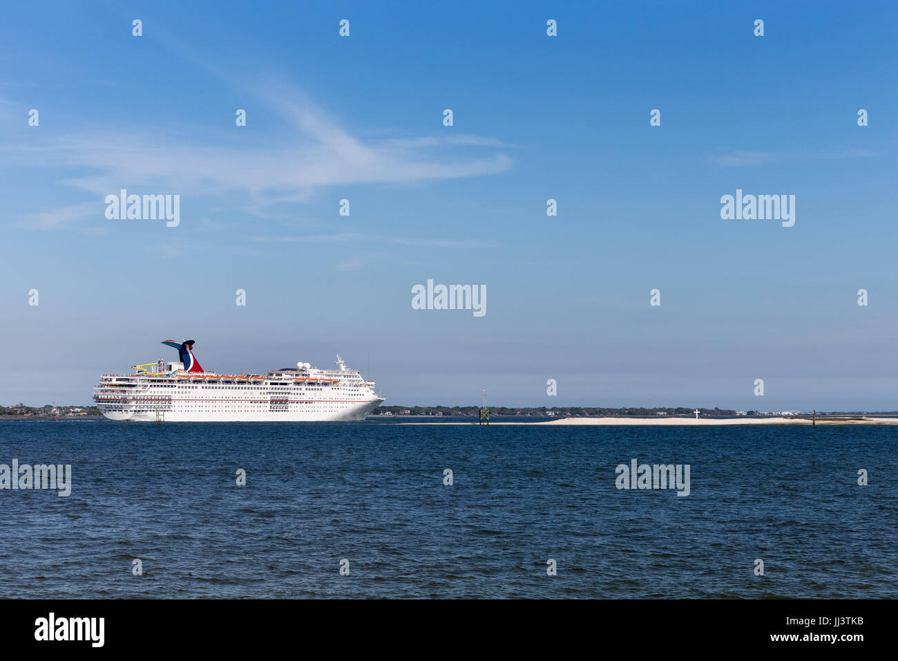 Charleston, SC March 29, 2017 Cruise ship leaving historic