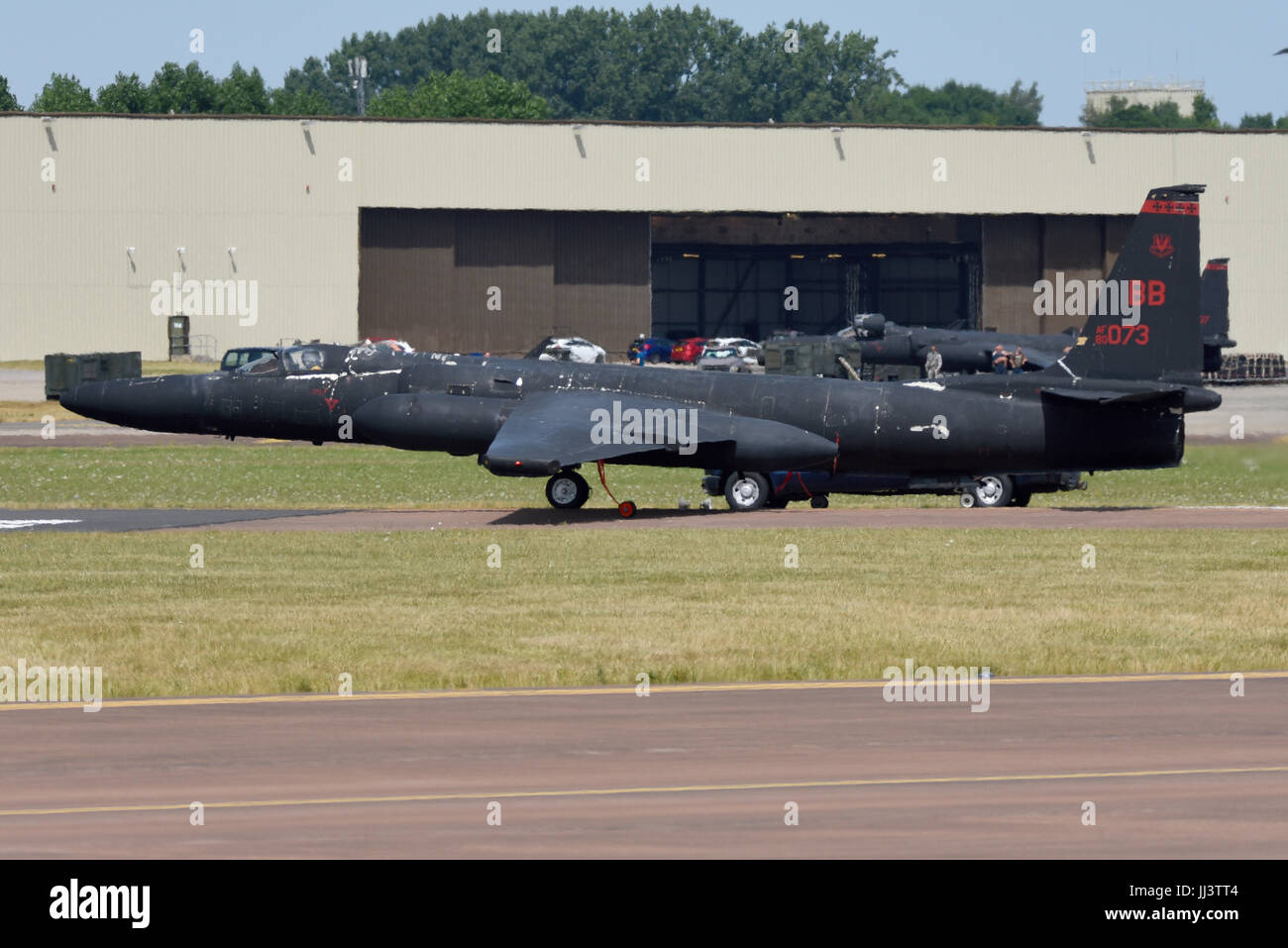 Lockheed U-2 Dragon Lady spyplane about to take off, with another U2 in the background Stock Photo