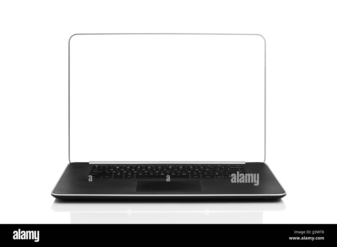 Sleek modern business laptop with reflection Stock Photo